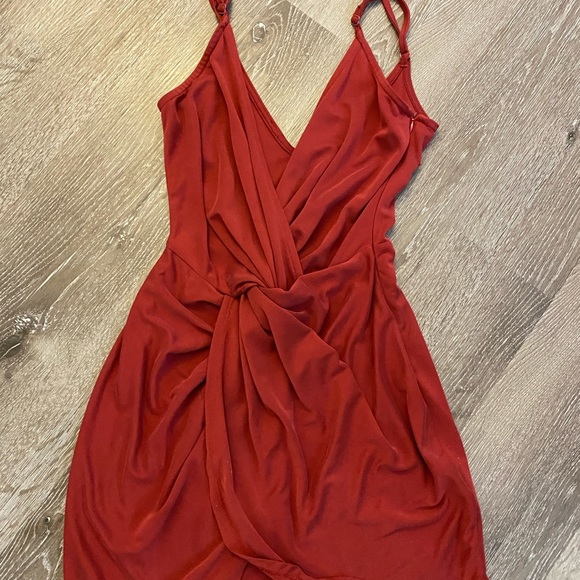 Red Twist Mini Dress ❤️ - Picture 2 of 3